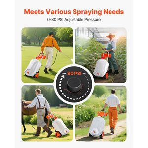 Carrello Irroratore Elettrico a Batteria da 10 Galloni per Giardino e Prato, Regolabile 0-80 PSI, con Ruote - Product Image 2