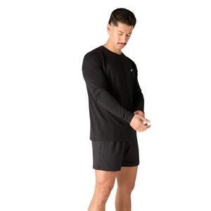 T-shirt de sport à manches longues pour homme, noir, à séchage rapide, respirant, haut de gamme pour la salle de sport, la remise en forme et l'entraînement - Product Image 4