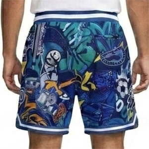 Shorts de basketball américains pour hommes, été, fins, amples, respirants, séchage rapide, sport, polyester, coupe courte, décontractés, imprimés par transfert thermique - Product Image 6