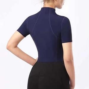 Camiseta ecuestre de manga larga con media cremallera para mujer, diseño moderno, ropa ecuestre elegante, camiseta de manga corta para montar a caballo - Product Image 6