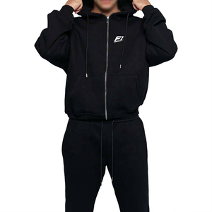 Sudadera con capucha de algodón 100% para hombre, con cremallera completa, hombros caídos, estilo oversize, personalizable con logo, venta al por mayor, proveedor de EE. UU. - Product Image 2