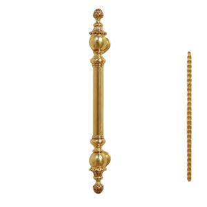 Manija de Puerta de Latón de Estilo Antiguo Elegante, Manija de Acabado Dorado Resistente para Puertas Principales de Madera y Vidrio para Decoración del Hogar y Hoteles - Product Image 1