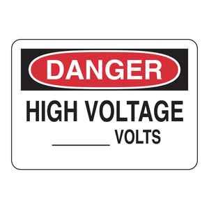 Panneau d'avertissement de danger de haute tension Brady, personnalisé, à fixer au mur pour les zones électriques - Product Image 1