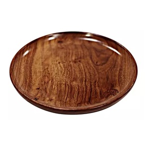 Elegant Round Wooden Flat <b>Plate</b> Handmade Polished Solid Color Wabi Sabi Design Dishes & <b>Plates</b> Customized On Sale - Product Image 1