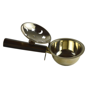 Brass Incense Burner with Sandalwood Handle Indoor Home Decor Anti-Odour Indian Incense Holder Natural Fragrance Design - Product Image 6