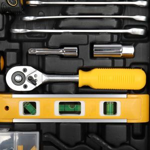 Set di Utensili Manuali Nero e Giallo da 198 Pezzi con Bussole e Chiavi, Personalizzabile con Supporto ODM per Manutenzione - Product Image 4