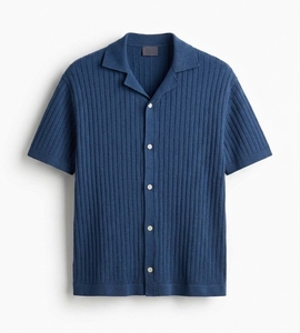 High Quality Men's Knitted Short Sleeve <b>Shirt</b> High Quality Breathable Cotton Casual Men's Summer Wear Custom Logo - Product Image 5
