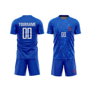 Ensemble uniforme de football pour équipe, maillot et short de qualité officielle pour match, vêtements d'entraînement légers et durables - Product Image 1