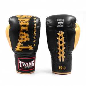 Gants de boxe en cuir personnalisés de qualité supérieure, avec fermeture auto-agrippante et lacets réglables, pour le kick-boxing et les arts martiaux - Product Image 1