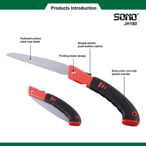 SONO JH180 Premium High-Carbon Steel Folding Pruning <b>Saw</b> with Ergonomic Red Handle Pull latch lock - Product Image 2