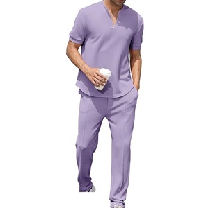 Vêtements de jogging d'été personnalisés pour hommes, ensemble t-shirt à manches courtes et pantalon, ensemble 2 pièces, short et survêtement homme - Product Image 1