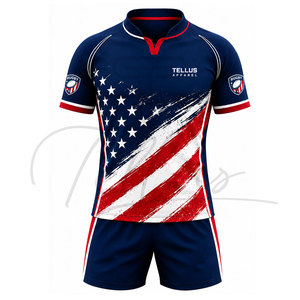 Meilleures ventes : Uniforme de rugby pour adulte, confortable, de haute qualité, 100 % polyester, manches courtes, sublimation personnalisable, séchage rapide - Product Image 1