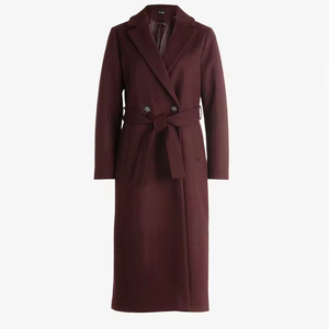 Cotton Wool Blend Winter <b>Coat</b> <b>Men</b> Women Long Overcoat <b>Double</b> <b>Breasted</b> Lapel Collar Stylish Warm Outwear available - Product Image 1