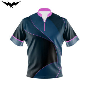 Maillot de bowling en polyester extensible de haute qualité, personnalisé par sublimation, anti-humidité, avec motifs imprimés par sublimation, manches courtes - Product Image 1