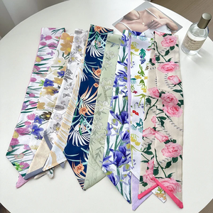 Nouveau Ruban Décoratif en Twill à Motif Floral Coréen 2026 pour Femme – Petit Foulard, Ruban de Fixation pour Sac, Bandeau pour Cheveux - Product Image 2
