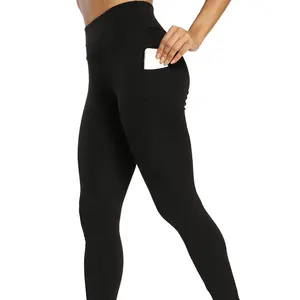 Cep kadın yoga tozluk ile özelleştirilebilir legging alıştırma külodu spor giyim yüksek kaliteli geniş bel spor legging