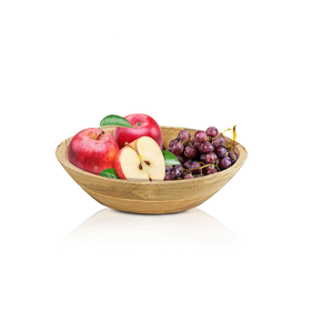 Tazón de madera decorativo para ensaladas, frutas, cocina o centro de mesa, forma redonda y en oferta. - Product Image 1