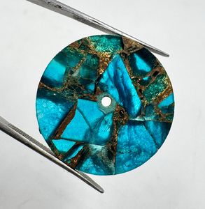 Cadran de montre automatique en pierre turquoise cuivrée 28,50 mm, disque de 1 mm d'épaisseur, pierre précieuse, accessoires de montre classiques, élégants et luxueux - Product Image 3