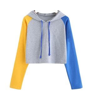 Thaniaeil Sports Fashionable Ladies Crop Top Hoodies New Arrival 2024 Season Winter <b>Women</b> Spandex/Cotton Fleece Hoodie Designs - Product Image 5