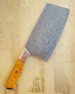 Nouveauté : Ensemble de couteaux de chef professionnels en acier Damas forgé à la main, 4 pièces, manche en olivier, tranchant comme une lame de rasoir, 58 HRC, étui en cuir - Product Image 3