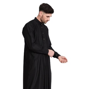 Thobe/Thawb Nuevo 2025 Islámico Thobe Hombres Musulmanes Sueltos Oriente Medio Túnica de manga larga Estilo étnico Túnica suelta - Product Image 3