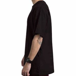 Customized Wholesale Solid Pattern Knitted High Quality 100% Cotton Oversized Eco-Friendly 200g Breathable <b>Men</b> T-Shirts - Product Image 4