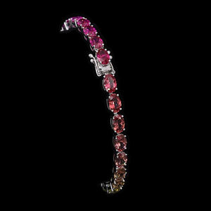 Pulsera de tenis de oro con zafiro multicolor para mujer, engaste de canal, corte ovalado, joyería de lujo clásica para uso diario - Product Image 2
