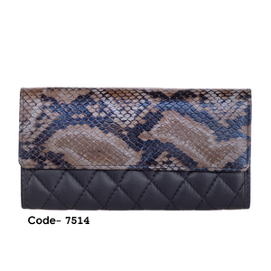 Premium Quality Handmade Croco <b>Snake</b> Printed Quilted Genuine Cow Leather Wallets Clutch Coin Purse Girls Casual Women <b>Bags</b> India - Product Image 1