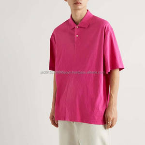 Nuevas llegadas 2025 OEM Marca personalizada Diseño de logotipo Polos Color sólido Tops casuales Polos de hombre Algodón Tallas grandes Color rosa - Product Image 5