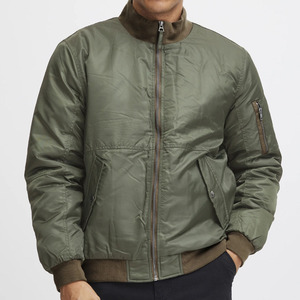 Mens Casual Bomber <b>Jacket</b> Solid Color Zipper <b>Pilot</b> Style Flight <b>Jacket</b> with Pockets - Product Image 4