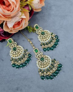 Choker Necklace <b>Set</b> With Matching Earrings And Mangtika For Women Traditional Ethnic Reception Wear <b>Jewellery</b> <b>Sets</b> Manufacturers - Product Image 6