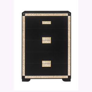 LIVELY Black/Gold <b>Chest</b> Dresser Elegant and Stylish <b>Storage</b> Solution - Product Image 2