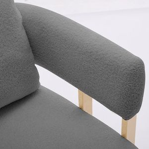 Silla Lateral Moderna TS con Patas de Metal Dorado, Silla Decorativa para Sala de Estar sin Ruedas, para Área de Vestir o Sala de Recepción - Product Image 6