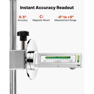 1 Pezzo Misuratore di Camber di Precisione in Lega di Alluminio con Adattatore Magnetico e Morsetto per Ruote, per Cerchi da 11-25 Pollici, Strumento Universale per l'Allineamento delle Ruote - Product Image 4