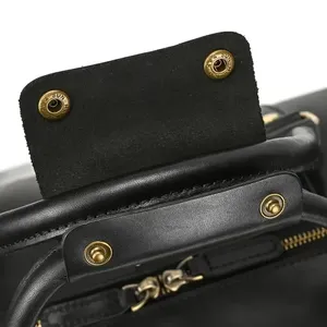Premium Genuine <b>Leather</b> Luxury Weekender <b>Duffle</b> <b>Bag</b> Large Capacity Lightweight Durable Fashionable Printing Logo Casual Sport - Product Image 2