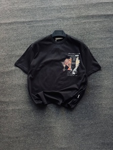 เสื้อยืดคอตตอนหนา ปักลายกราฟิกตามสั่ง ตะเข็บตัดกัน คอกลม จัดส่งรวดเร็ว - Product Image 4