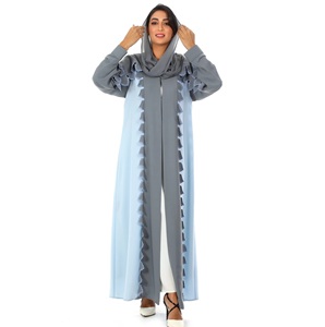 Customized Color Modest Womens Muslim Abaya <b>Dress</b> 100% Silk Chiffon Eco-Friendly Anti-Wrinkle <b>Long</b> Sleeve Maxi Length Wholesale - Product Image 6