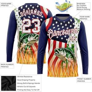 เสื้อตกปลาแขนยาวผู้ชาย UPF 50+ แห้งเร็ว ระบายอากาศ ป้องกันรังสียูวี เสื้อกีฬา ซับลิเมชั่นแบบกำหนดเอง น้ำหนักเบา - Product Image 3