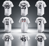 Livraison directe, broderie, maillot de baseball américain New York # 99 Aaron Judge # 22 Ben Rice 35 Cody Bellinger Vêtements de softball