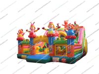 Cirque Funcity aire de jeux Toboggan Obstacle Bouncer Jumper Gonflable Fun House Slide Aire de jeux Parc d'attractions Châteaux gonflables