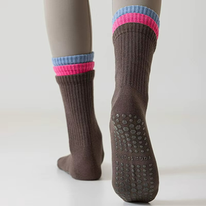 Color Block Non-slip Yoga Pilates <b>Sock</b> Professional Medium-tube Custom logo Sport <b>Socks</b> for Women's Fitness Anti slip <b>Grip</b> <b>Socks</b> - Product Image 6