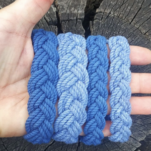 2026 Hot Selling Handmade Blue Hemp <b>Rope</b> <b>Bracelets</b> Braided Unisex Casual Sporty Gift Jewelry - Product Image 1