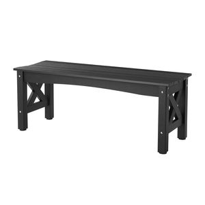 Panca da Esterno con Telaio in Acciaio e Legno da 44,5 Pollici, Capacità di Carico 600 Libbre, Piedini in Plastica Resistenti alle Intemperie, Gambe Spesse - Product Image 4