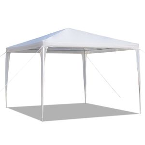 Tenda Impermeabile Bianca 3x3m con Palo in Alluminio e Telaio in Acciaio, Personalizzabile in Tessuto PVC Poliestere Include Tubi a Spirale per Pareti Laterali - Product Image 6