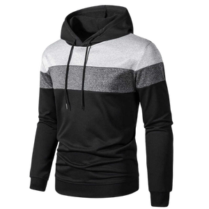 Sweat-shirt à capuche pour homme, coupe classique, tricoté, décontracté, automne, rouge, noir, gris, manches longues, pull - Product Image 4