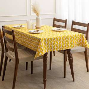 Durable Eco Friendly Soft Cotton Linen <b>Tablecloth</b> for Dining Table Wrinkle Resistant Fabric for Everyday and Festive Use - Product Image 4