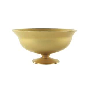 Seau à glace en métal doré élégant, design rond sur piédestal, bol de service pour boissons, décoration de fête, seau à vin décoratif - Product Image 1