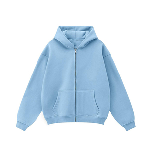 Men TikTok Trending <b>Zip</b> Up Hoodie Sweatshirt Cotton Fleece Full <b>Zip</b> Jacket Unisex Casual Streetwear - Product Image 2