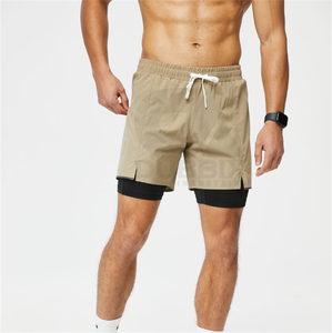 Shorts de sport pour homme à séchage rapide avec doublure respirante, étiquette personnalisée, motif uni, shorts de fitness - Product Image 1
