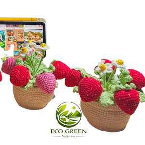 Plantes en pot au crochet personnalisées en gros, fleurs en fil tricoté faites à la main, mini décoration de bureau pour la maison, le bureau, les cadeaux et la vente au détail - Product Image 2